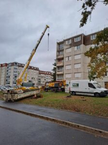 Travaux de réhabilitation sur les immeubles allée des Limousins - quartier Croix-Rouge à Reims